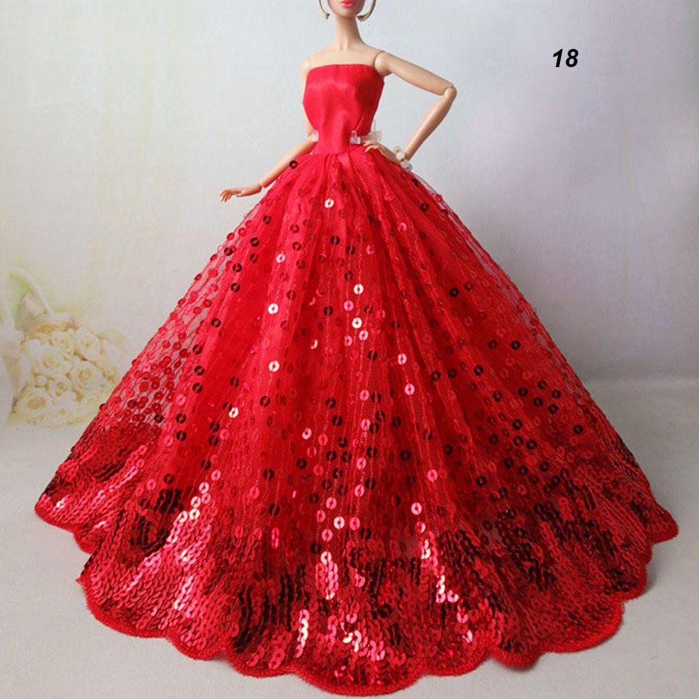 Đầm cưới thời trang cho búp bê 30cm DIY