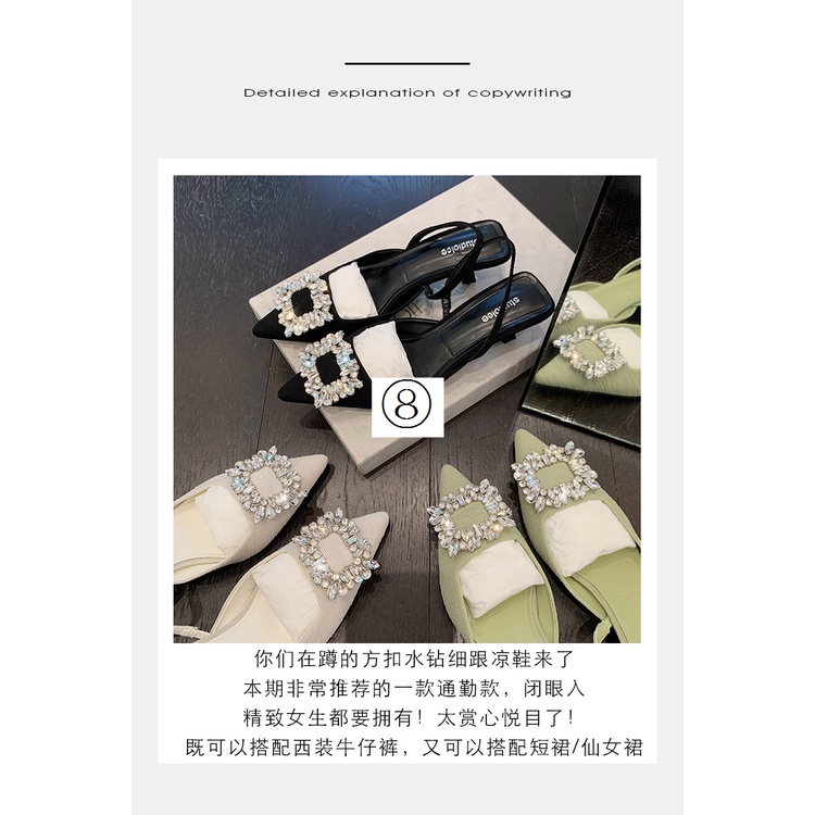 Giày Cao Gót Mũi Nhọn Đính Đá Thời Trang Mùa Hè 2022 Mới Cho Nữ