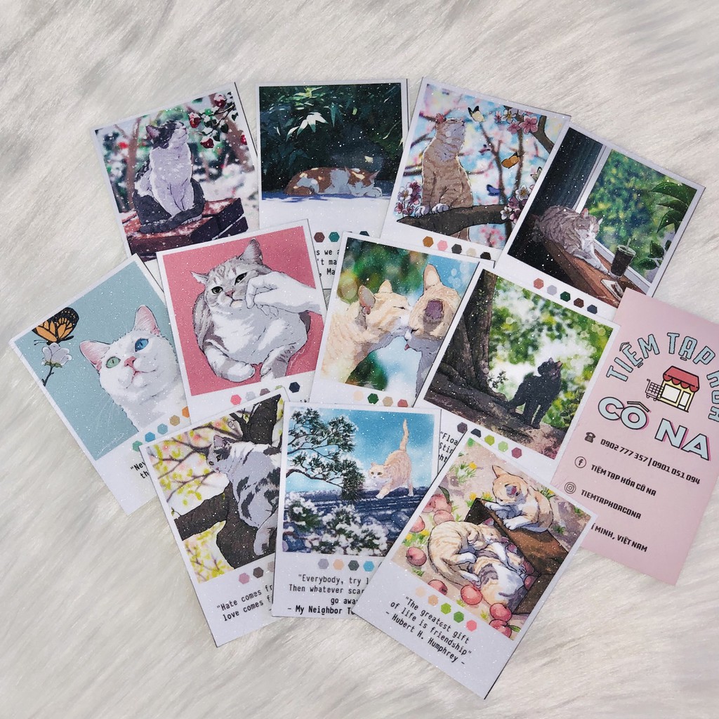 Bộ sticker/hình dán theo chủ đề ảnh phim cán kim tuyến lấp lánh - bullet journal,planner,sổ - tiemtaphoacona