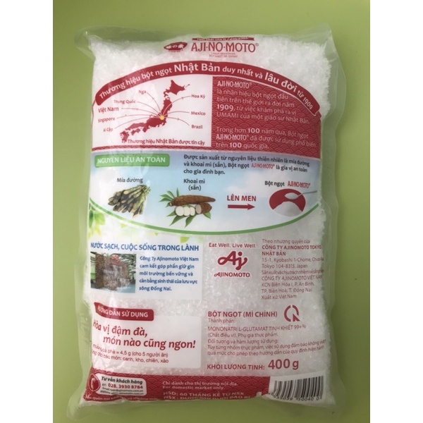 Bột ngọt Ajinomoto gói 400g bán lẻ