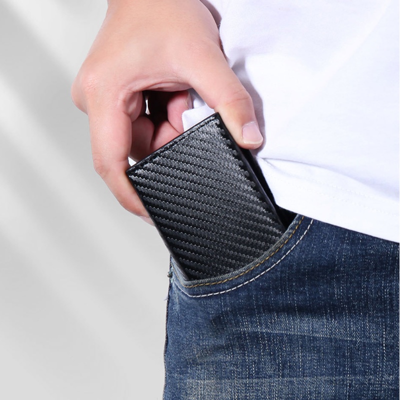 Ví Da Pu Nhỏ Đựng Thẻ Tín Dụng Tự Động Tiện Lợi