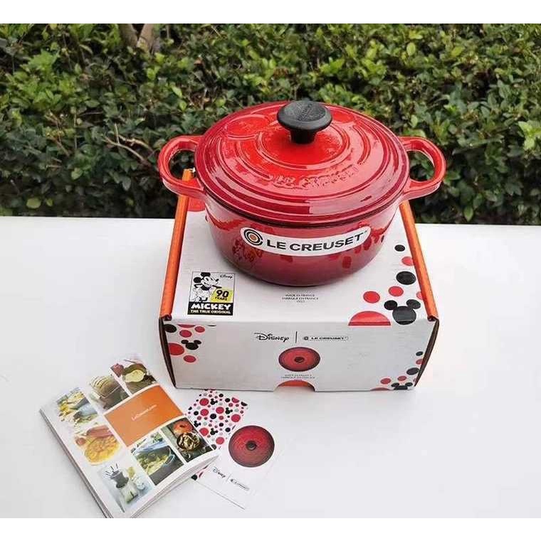 AI AN 14- Nồi gang Le Creuset Mickey size 18cm, dùng nấu các món, decor trưng bày gian bếp, quà tặng tân gia