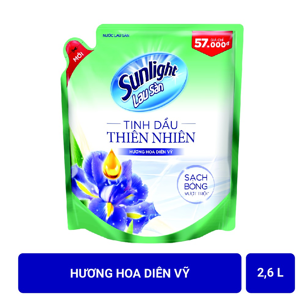 Nước lau sàn Sunlight thiên nhiên 2.6kg (Túi)