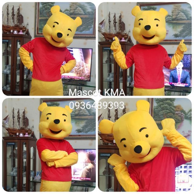 Quần áo hoá trang Mascot Gấu Pooh - sinh nhật, sự kiện