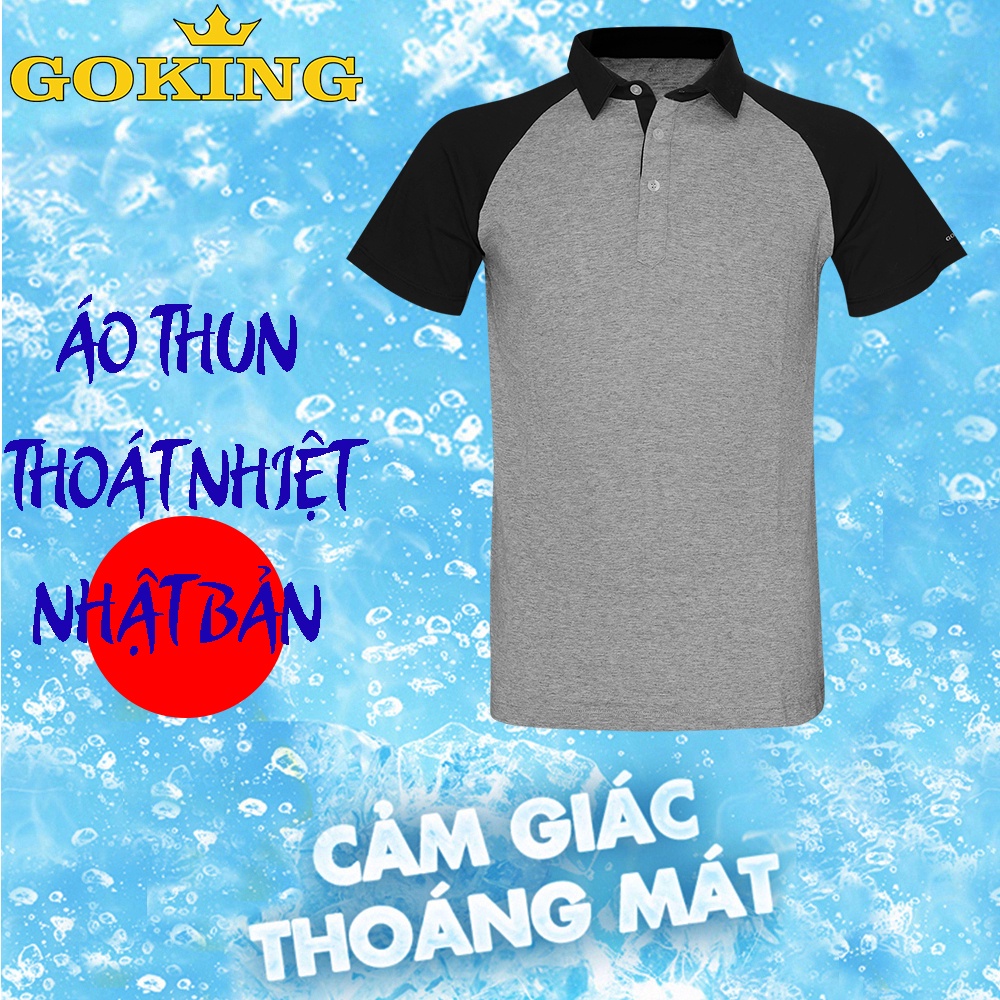 Áo thun polo thoát nhiệt Nhật Bản GOKING cổ bẻ, siêu thoáng mát, thấm hút mồ hôi vượt trội, đánh bay cơn nóng mùa hè