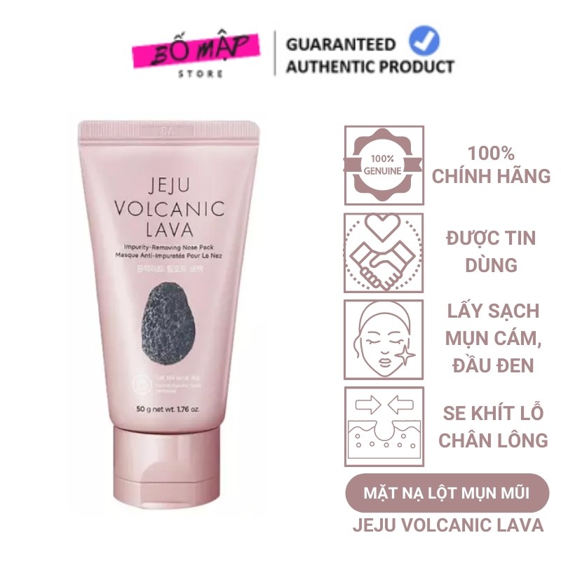 [SALE] [CAM KẾT 100% CHÍNH HÃNG] Gel Lột Mụn Mũi Jeju Volcanic Lava Peel-off Clay Nose Mask 50g