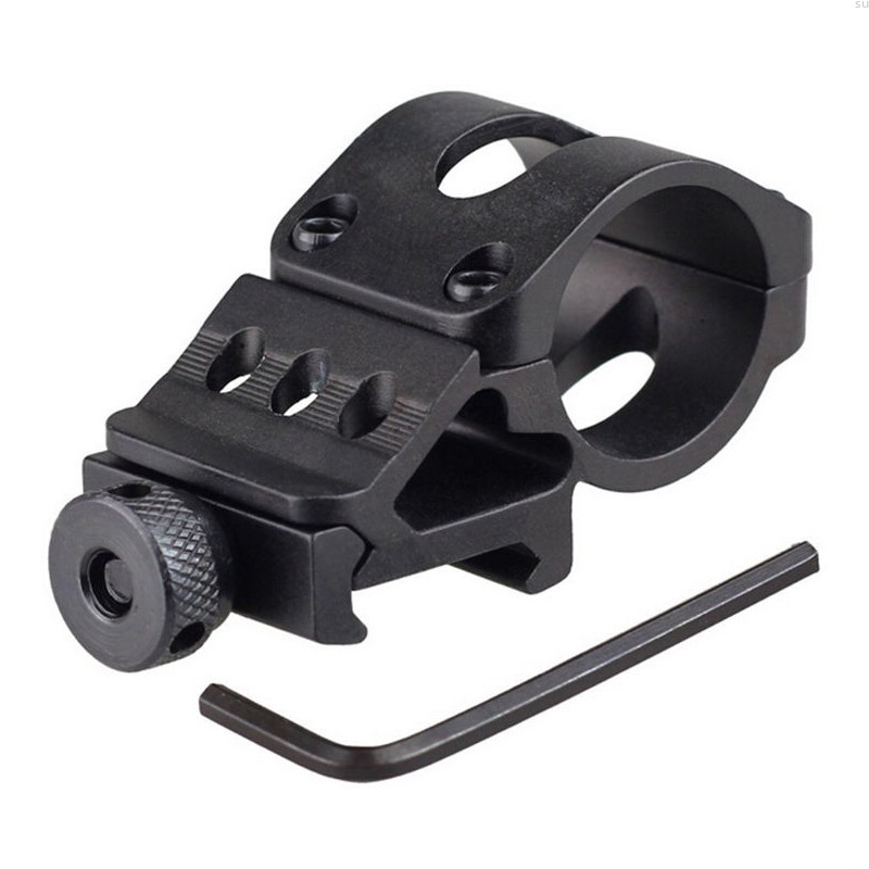 Ngàm Gắn Đèn Pin, Đèn Laser 25mm Cổ Cong bằng kim loại cứng nhẹ +1 tô vít lục giác mã T208
