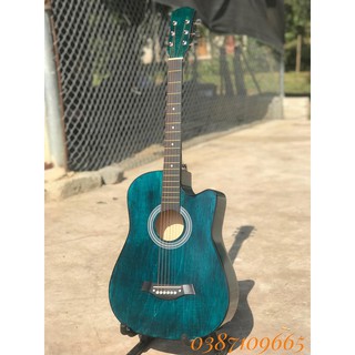 Guitar acoustic màu xanh 