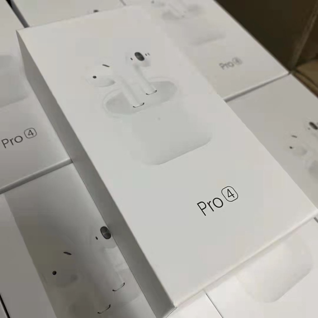 Tai nghe nhét tai không dây bluetooth Pro 4 mini màu trắng có hộp sạc
