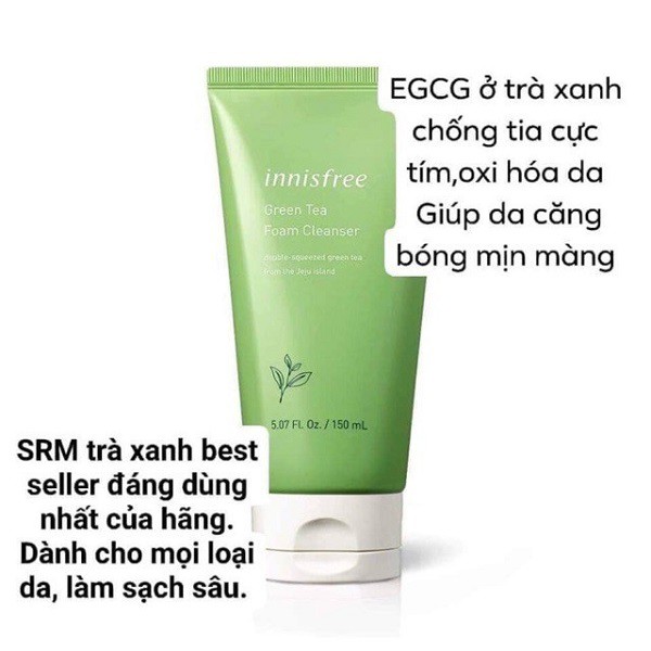 Sữa Rửa Mặt INNISFREE Trà Xanh Làm Sạch Sâu Ngăn Ngừa Mụn 150ML (CHÍNH HÃNG HÀN QUỐC) | BigBuy360 - bigbuy360.vn