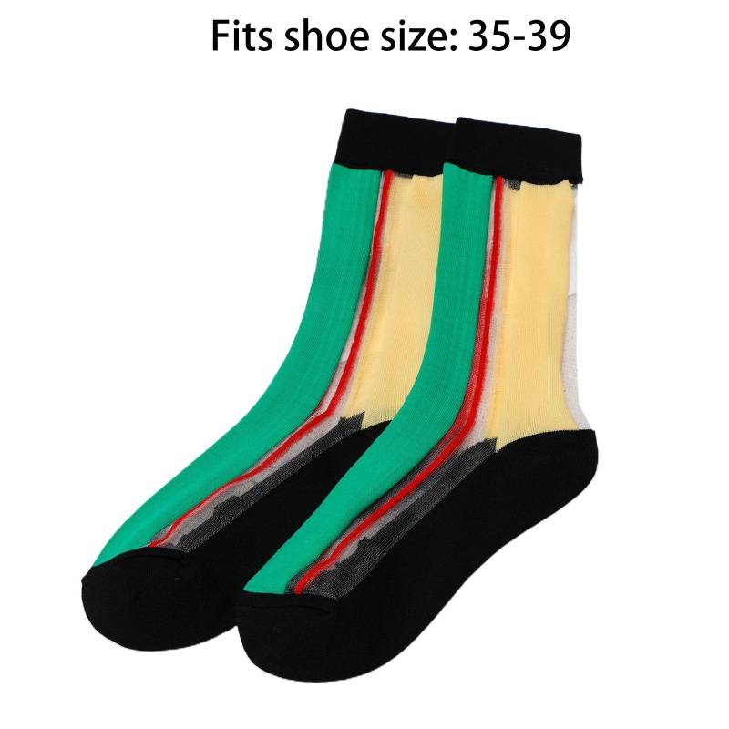 XIXI Tất Chân Trong Suốt Mỏng Co Giãn Họa Tiết Kẻ Sọc / Chấm Bi Cho Nữ