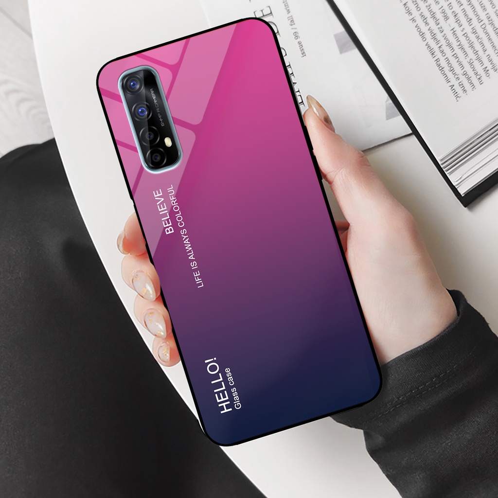 Ốp điện thoại Realme 7 - Gradient edition, chất liệu kính cường lực