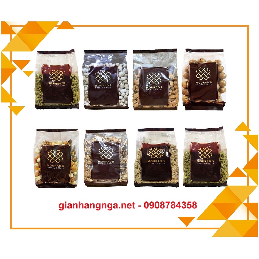 Các loại hạt dinh dưỡng mourads Hạnh nhân, Óc chó, Macca, Dẻ cười, bí xanh 500g