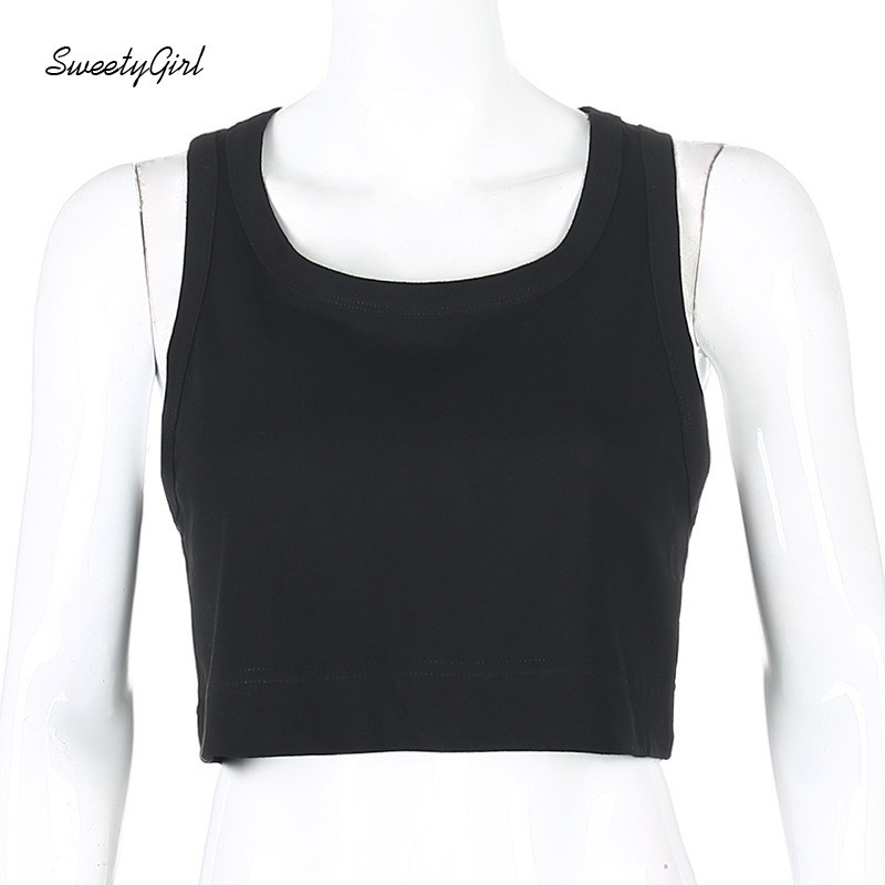 Áo Croptop Sát Nách Màu Trơn Cho Nữ