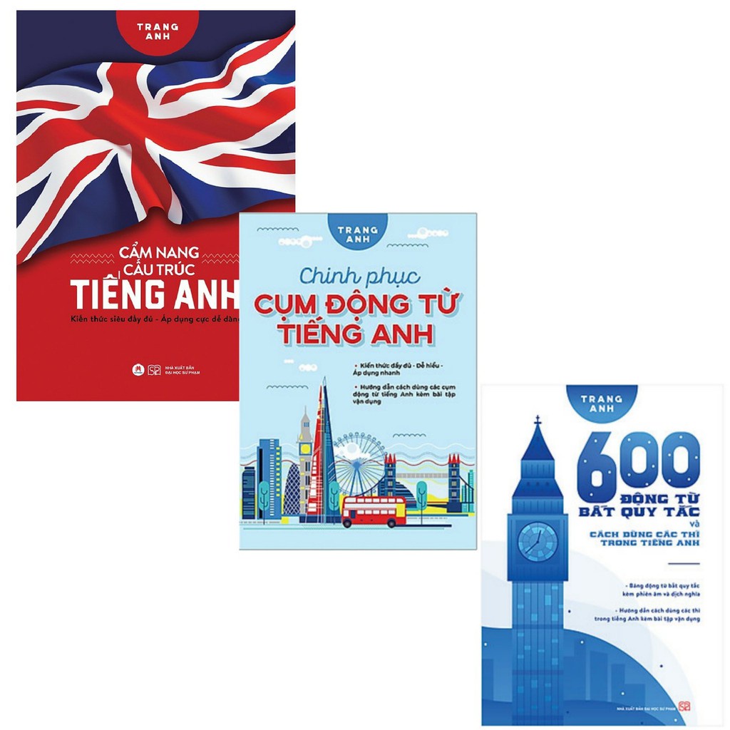 Sách - Cẩm Nang Cấu Trúc Tiếng Anh, Chinh Phục Cụm Động Từ Tiếng Anh, 600 Động Từ Bất Quy Tắc