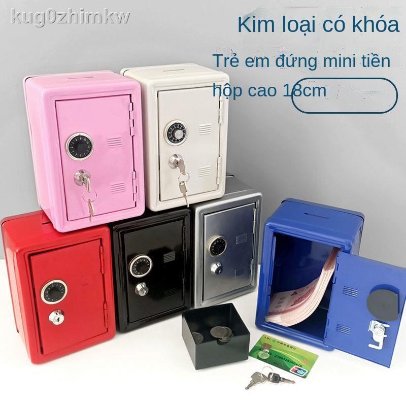 ☾Món quà sáng tạo kim loại an toàn nhỏ mật khẩu chìa khóa con heo đất kích thước hộp thiếc cho trẻ em có