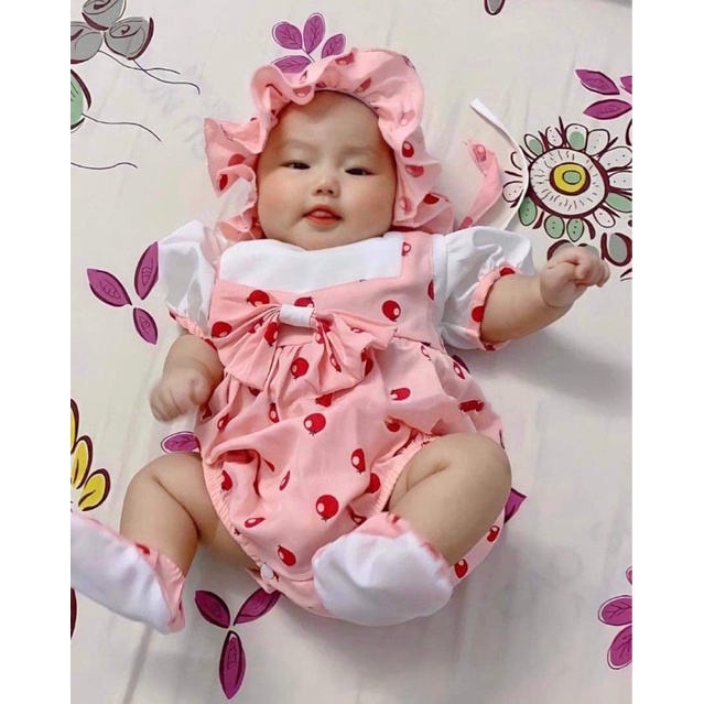 Bodysuit cho bé hồng cà chua nhí