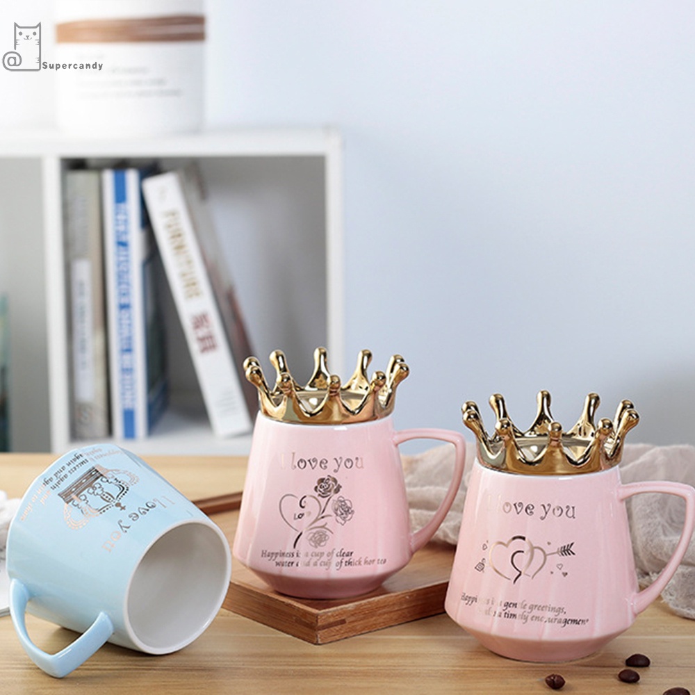 Queen of Everything Mug With Crown Lid Ceramic Coffee Cup Gift for Girlfriend Wife