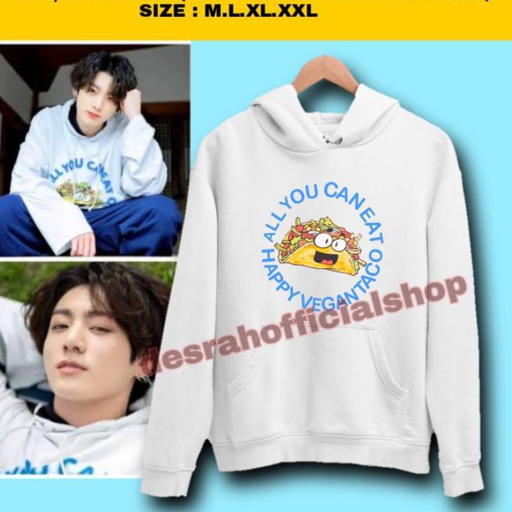 Áo Khoác Hoodie In Hình Bts Jungkook Vegantaco Mã 808