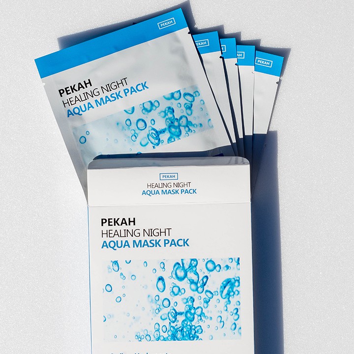 Hộp 5 Miếng Mặt Nạ Phục Hồi Cấp Nước Ban Đêm Pekah Healing Night Aqua Mask Pack - K2V Shop
