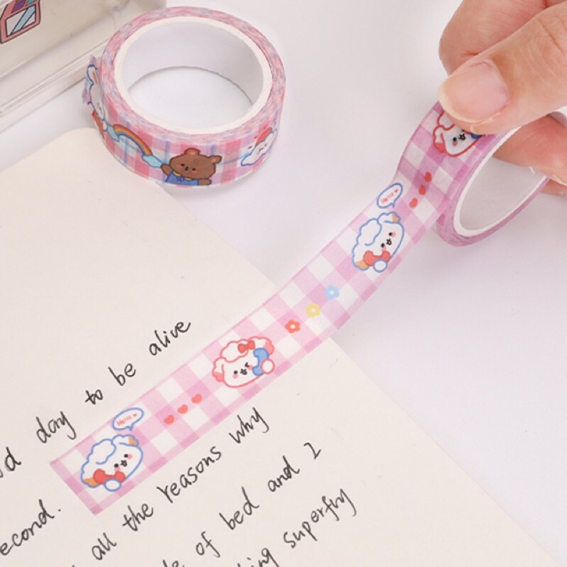 Cuộn băng keo Washi hình động vật dễ thương