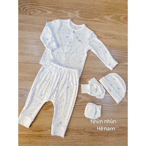 {Nhùn nhùn}Bộ Avaler/Nous sơ sinh cài lệch/cài chéo cotton petit size NB và 3-6m