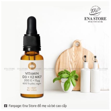 Vitamin D3K2 MK7 Sunday Natural Đức chai 20ml