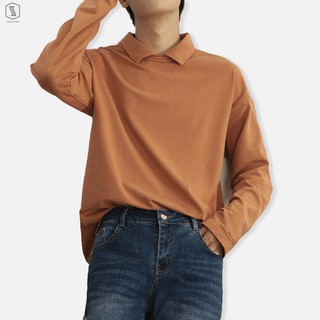 Áo Thun Trơn Dài Tay Cổ Polo Basic Unisex SSSTUTTER Polo Sweatshirt