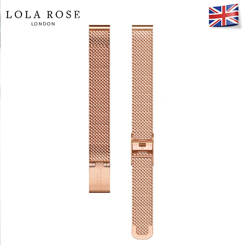 [Mã LTP50 giảm 50000 đơn 150000] Dây đồng hồ kim loại 10mm Lola Rose dạng thép lưới vàng siêu bền chốt cài chắc chắn