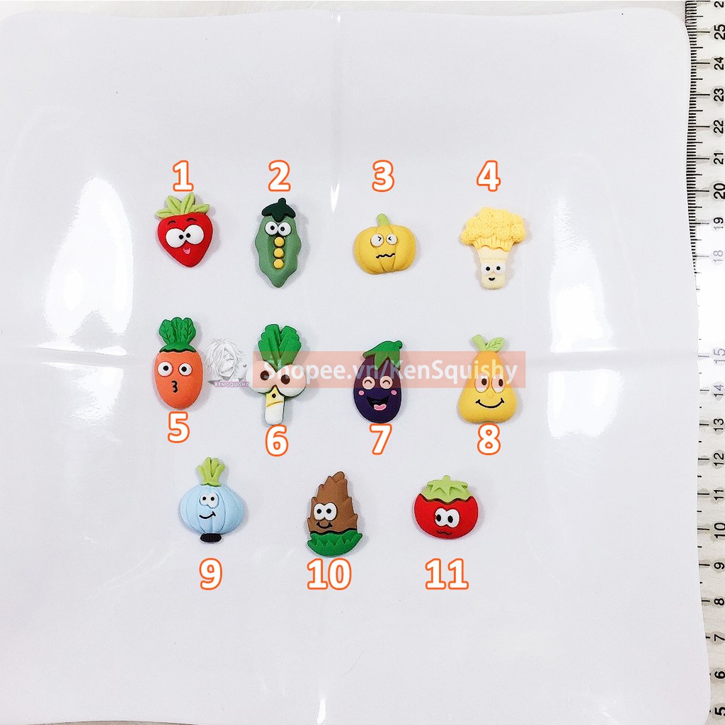 Charm Rau Củ Cảm Xúc Trang Trí Slime / Ốp Điện Thoại / Mô Hình / Gắn Dép Crocs