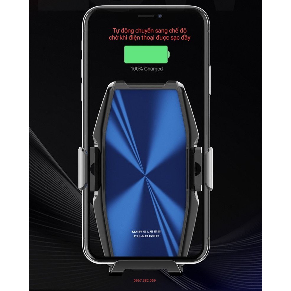 Kẹp/giá đỡ điện thoại kiêm sạc không dây ô tô 15W - Magic Clip S9 cao cấp cực đẹp giá gốc (mã T05) - bảo hành 6 tháng