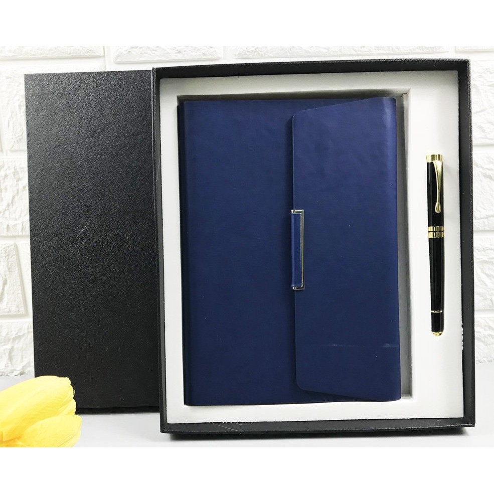 Bộ Quà Tặng Sổ Bút BOSSI SB01, Sổ da gáy còng, Bút ký cao cấp, Tặng Quà 9K