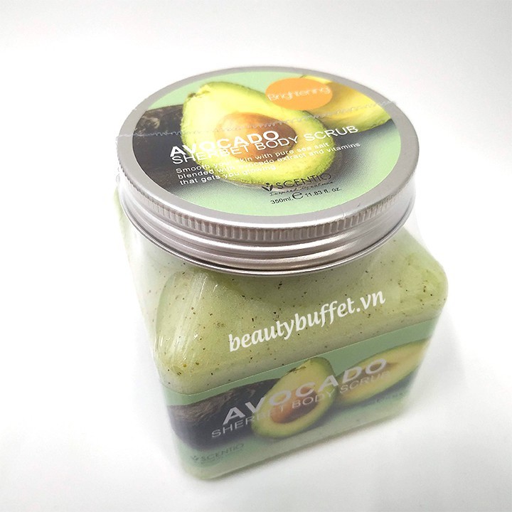 Tẩy tế bào chết toàn thân dưỡng ẩm chiết xuất quả bơ Beauty Buffet Scentio Avocado 350ml