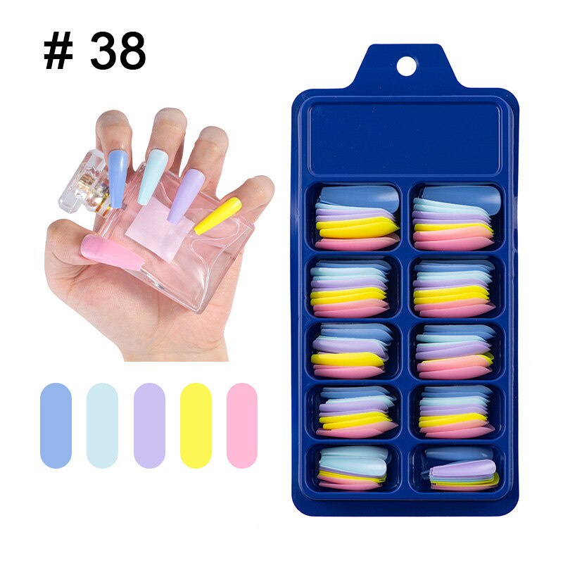 Set of 100 fake nails that cover the entire European and American style for unique decoration