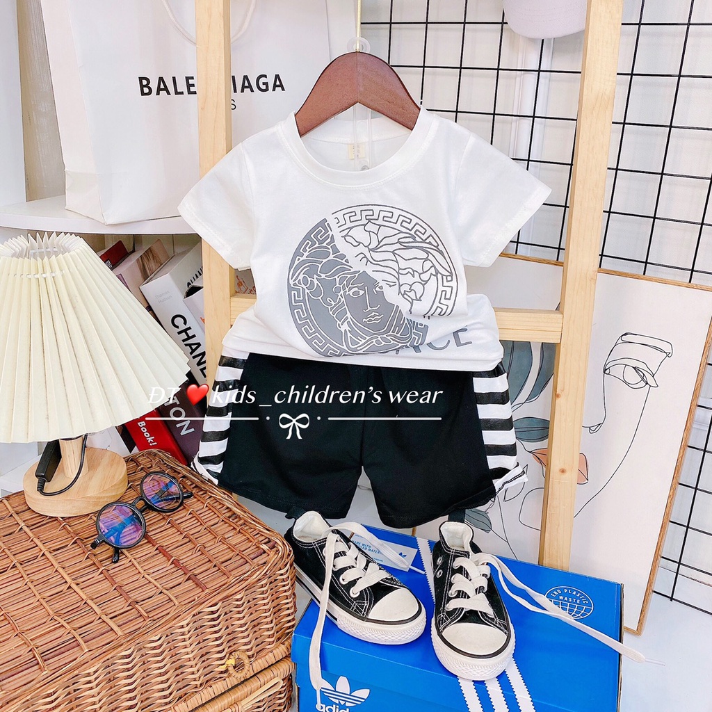 Bộ cộc tay cho bé trai in hình sành điệu -cá tính 8-30kg (M3)