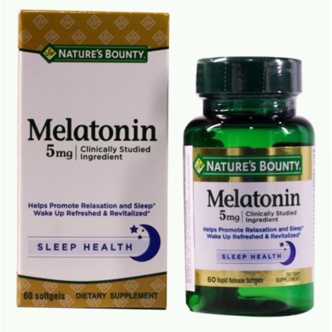 Viên Uống Điều Hòa Giấc Ngủ Nature’s Bounty Melatonin 5mg Hộp 60 Viên