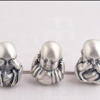 Charm phụ kiện Ba Không Bạc Thái