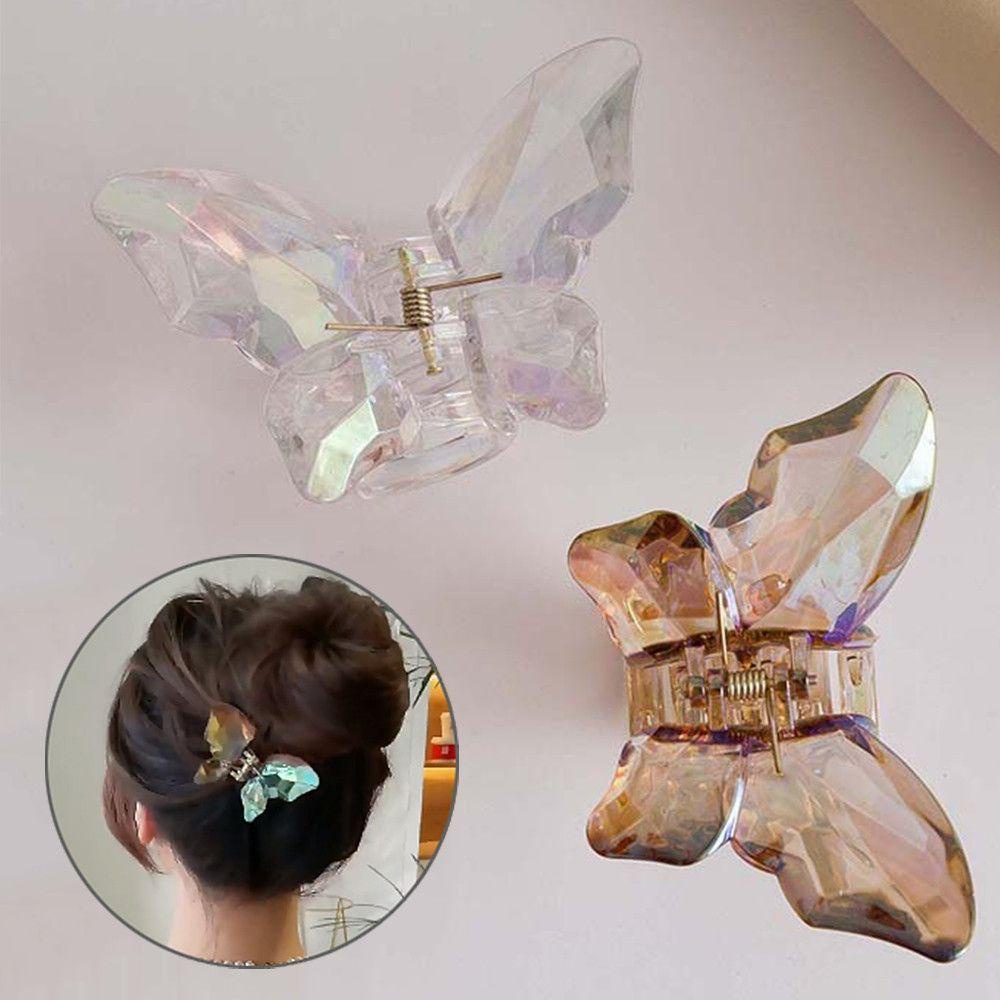 Future Kẹp Tóc Móng Vuốt Trong Suốt Hình Bướm Thời Trang Mùa Hè