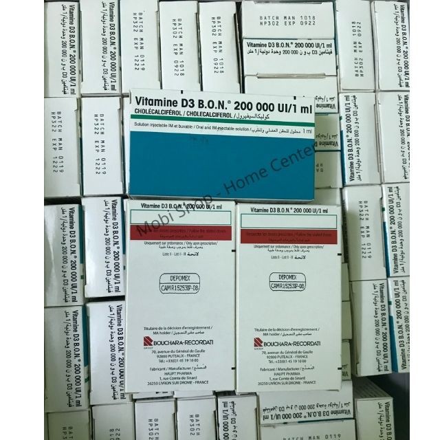 Vitamin D3 BON 200.000 UI, Chống Còi Xương, Loại Dùng 1 Lần, Bổ Sung Canxi Cho Bé 1 2 3 4 5 6