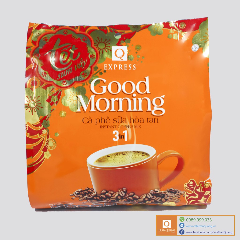 Cà phê sữa hòa tan Good Morning Trần Quang thơm béo 480g (24 gói x 20g)