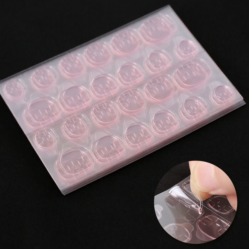 Chiết khấu 24 cái / tấm Không thấm nước Hai mặt Keo dán móng tay giả Sticker Băng keo trong suốt  Giao hàng nhanh chóng