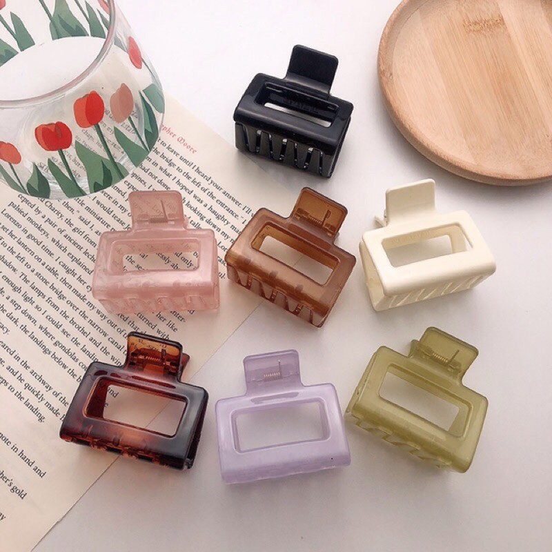 Kẹp tóc càng cua hình vuông trong suốt