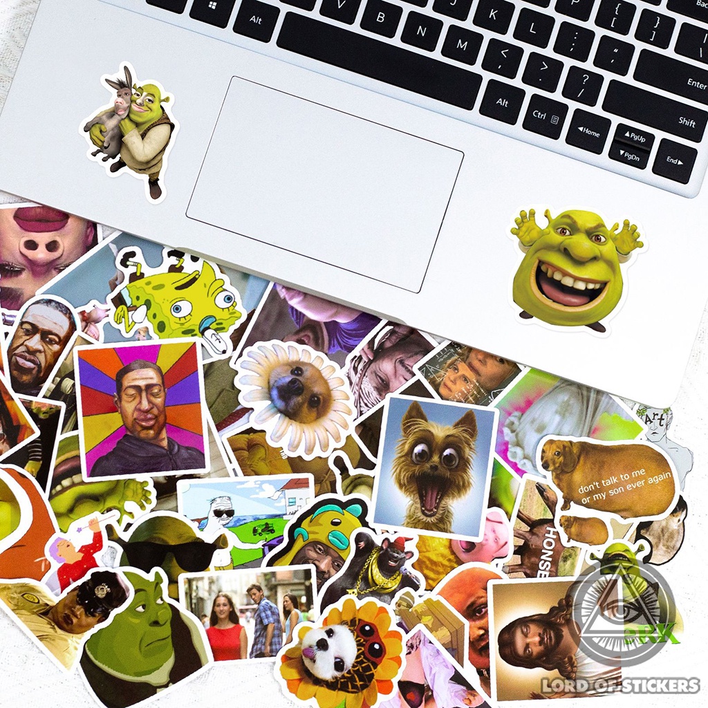 Set 50 Hình Dán Meme Sticker Cute Hài Hước Chống Thấm Nước Trang Trí Mũ Nón Bảo Hiểm, Laptop, Ván Trượt, Máy Tính, Vali