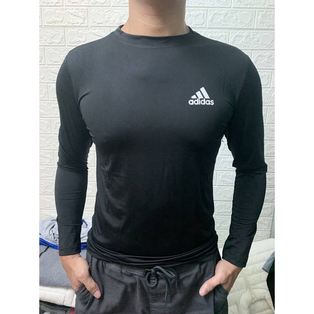 Áo Giữ Nhiệt Nam Thể Thao, Dài Tay Nam, Dáng Body Bóng Đá Co Dãn 4 Chiều (ảnh Thật)