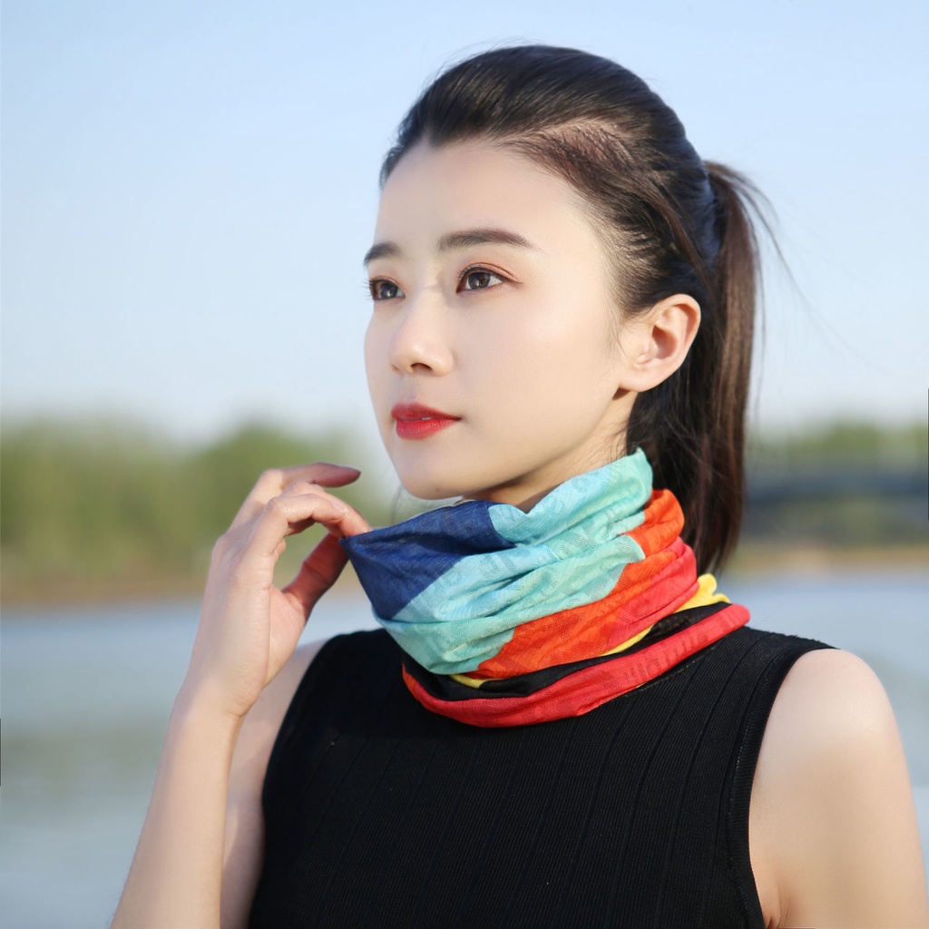 Khăn Trùm Đầu Thể Thao Bằng Lụa Lạnh Chống Nắng Đa Ứng Dụng Cho Nam Và Nữ