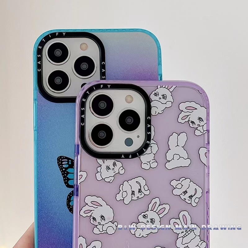 Ốp Điện Thoại Silicon Mềm Trong Suốt Chống Sốc Chống Trượt In Hình Thỏ Hoạt Hình Cho iPhone 13 12 11 Pro MAX X XS MAX XR 6 6s 7 8 Plus