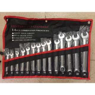 Bộ cờ Lê century 14 món 8-24 Bộ cờ lê 14 chi tiết tiêu chuẩn USA 8-24 mm