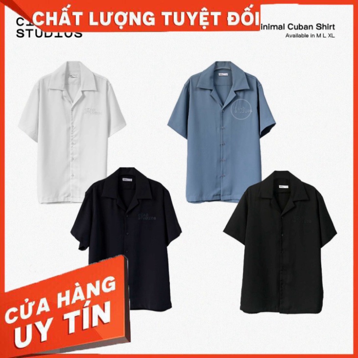 Áo sơ mi cổ vest ngắn tay CIAO Minimal - Hàng nhập khẩu