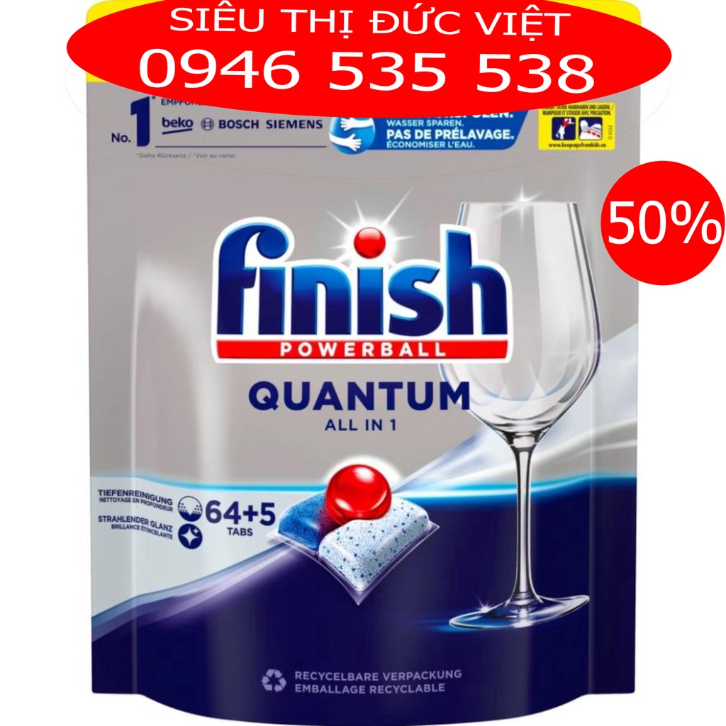 Combo 2 Viên rửa bát Finish Quantum  (Dùng thử) - Combo 2 tablets finish dishwasher