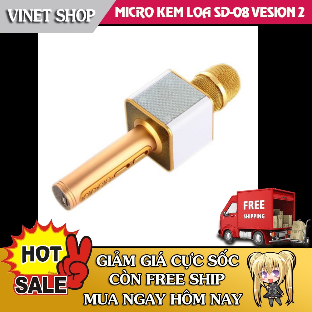 Free ship] Mic kèm loa sd-08 vesion 2